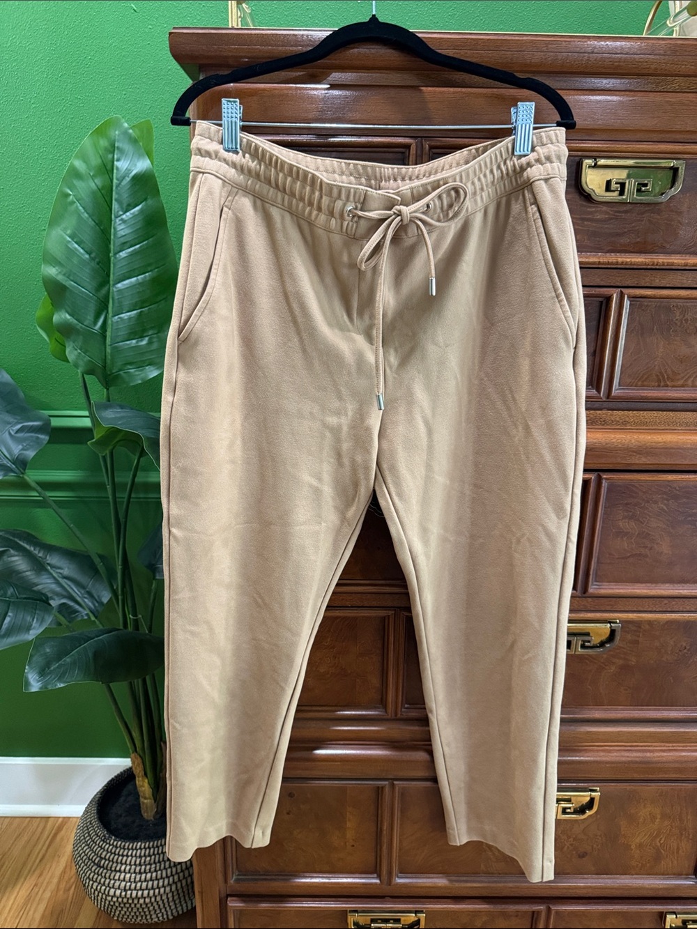 Reiss Stretch Casual Camel Drawstring Sweatpants
